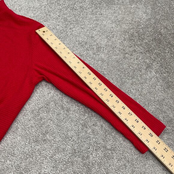 Lane Bryant Mock Neck Tunic Ribbed Knit Pullover Sweater Women 14/16 Red Stretch - Picture 9 of 11